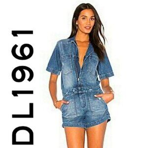 💥HOT ITEM💥Hannah Distressed Short Sleeve Blue Denim Romper